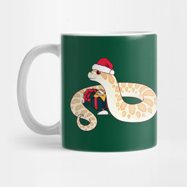 Albino Western Hognose Snake Christmas Edition by anacecilia